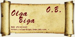 Olga Biga vizit kartica